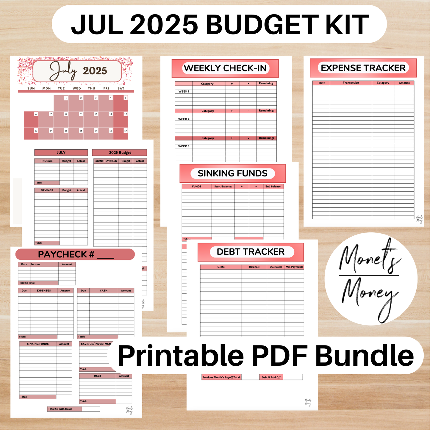 2025 July Budget Planner Kit | Budget Planner Printable