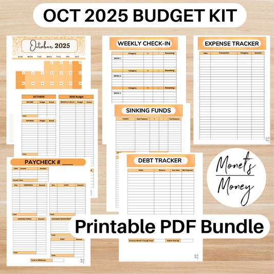 2025 October Budget Planner Kit | Budget Planner Printable