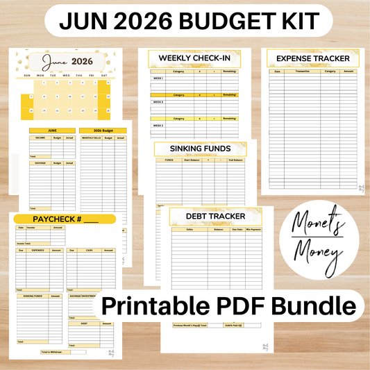 2026 June Budget Planner Kit | Budget Planner Printable