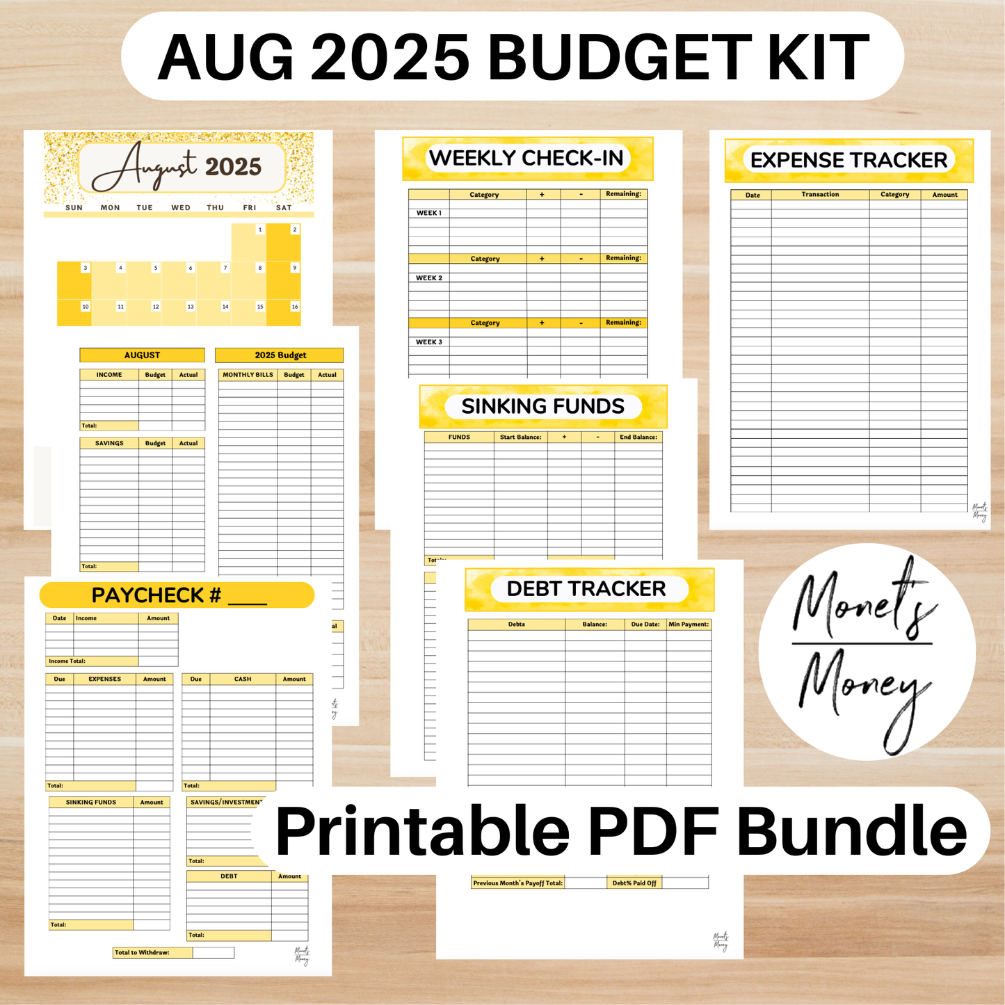 2025 August Budget Planner Kit | Budget Planner Printable
