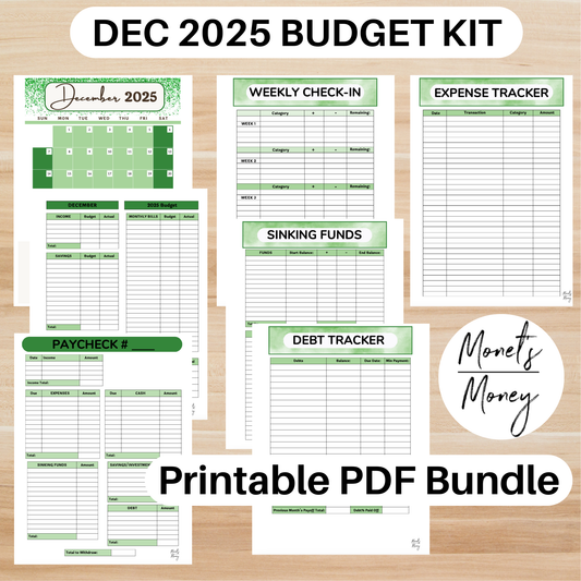 2025 December Budget Planner Kit | Budget Planner Printable