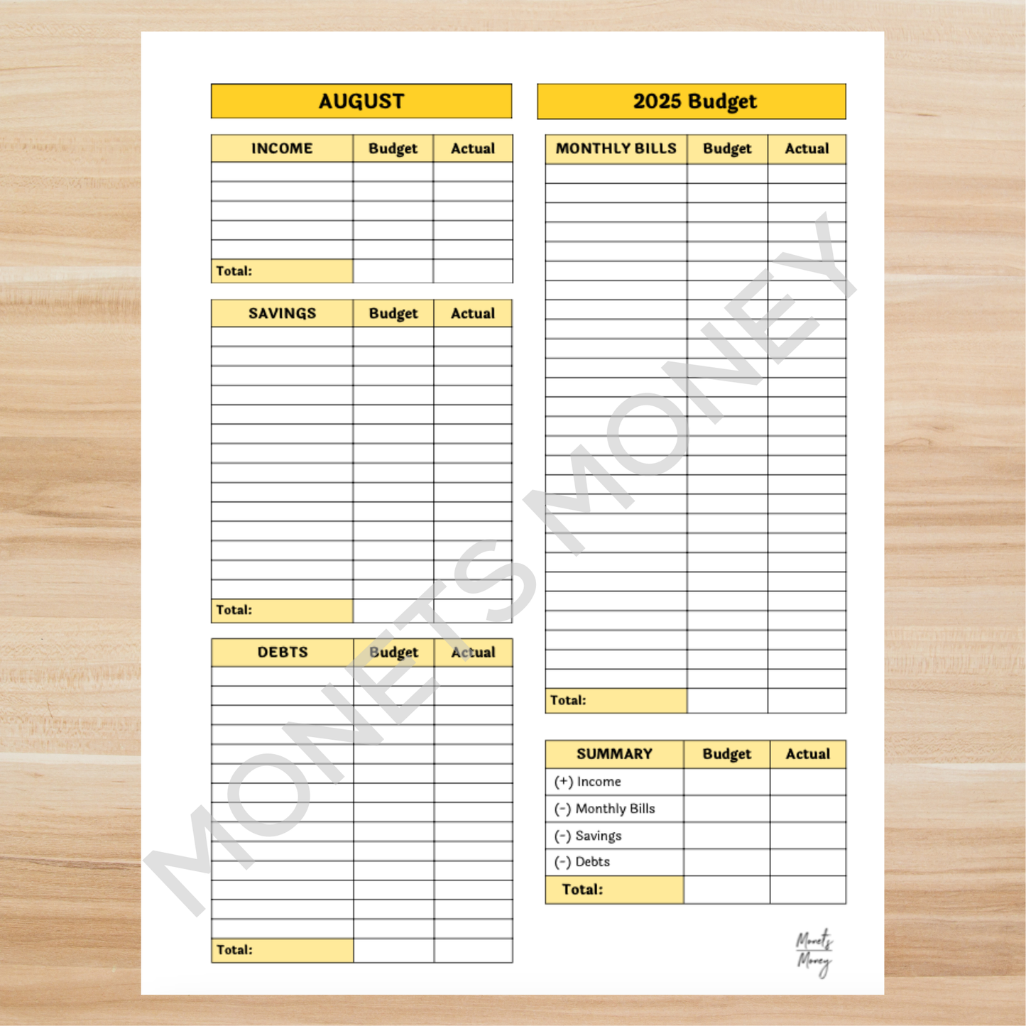 2025 August Budget Planner Kit | Budget Planner Printable