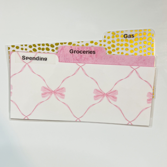 Laminated Cash Divider | Set of 3 | Pink Ribbon
