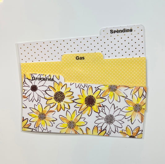 Laminated Cash Divider | Set of 3 | Sunflower