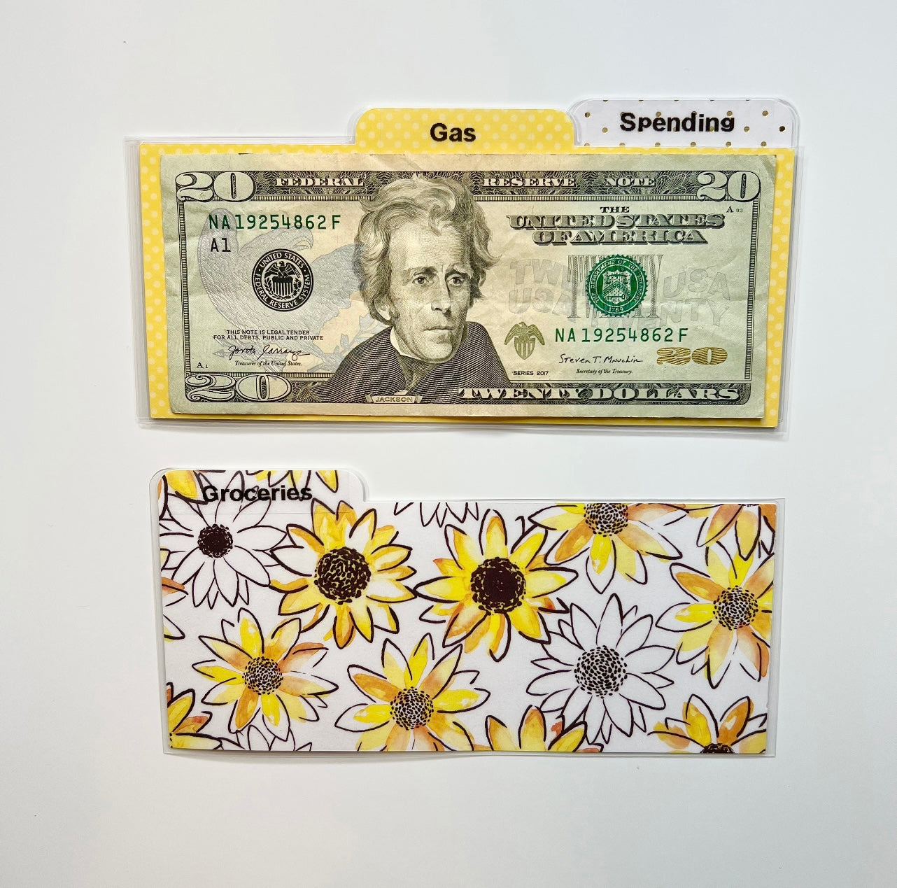 Laminated Cash Divider | Set of 3 | Sunflower