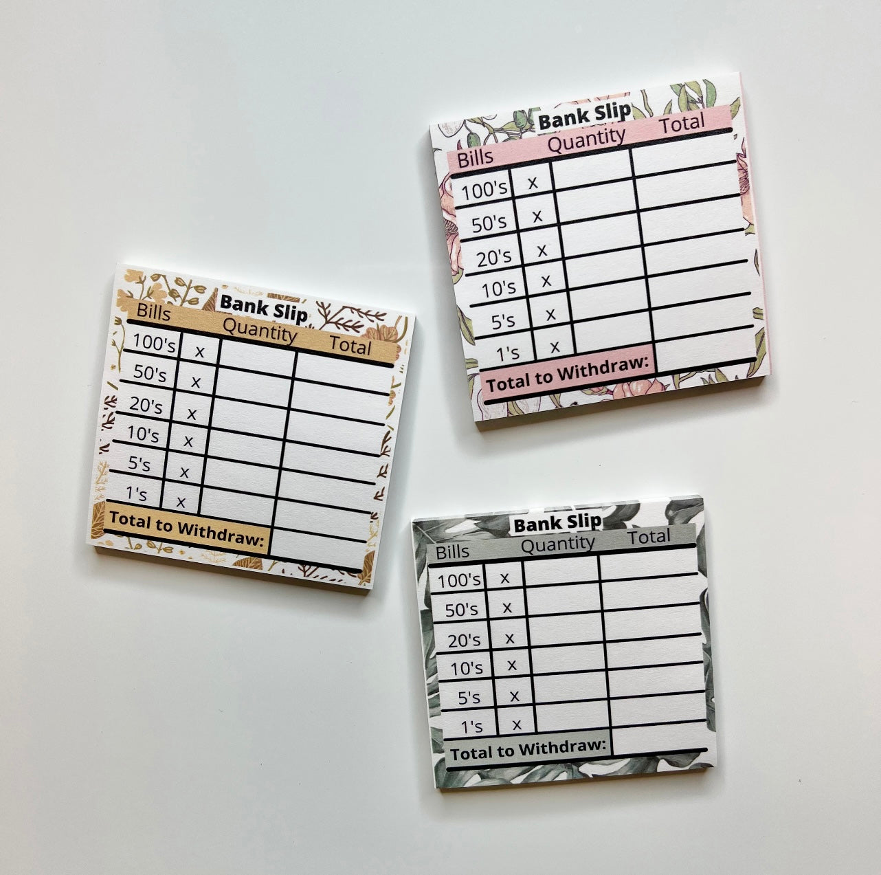 POST-IT Notes Bank Slip | Cash Breakdown Teller | Sticky Notes