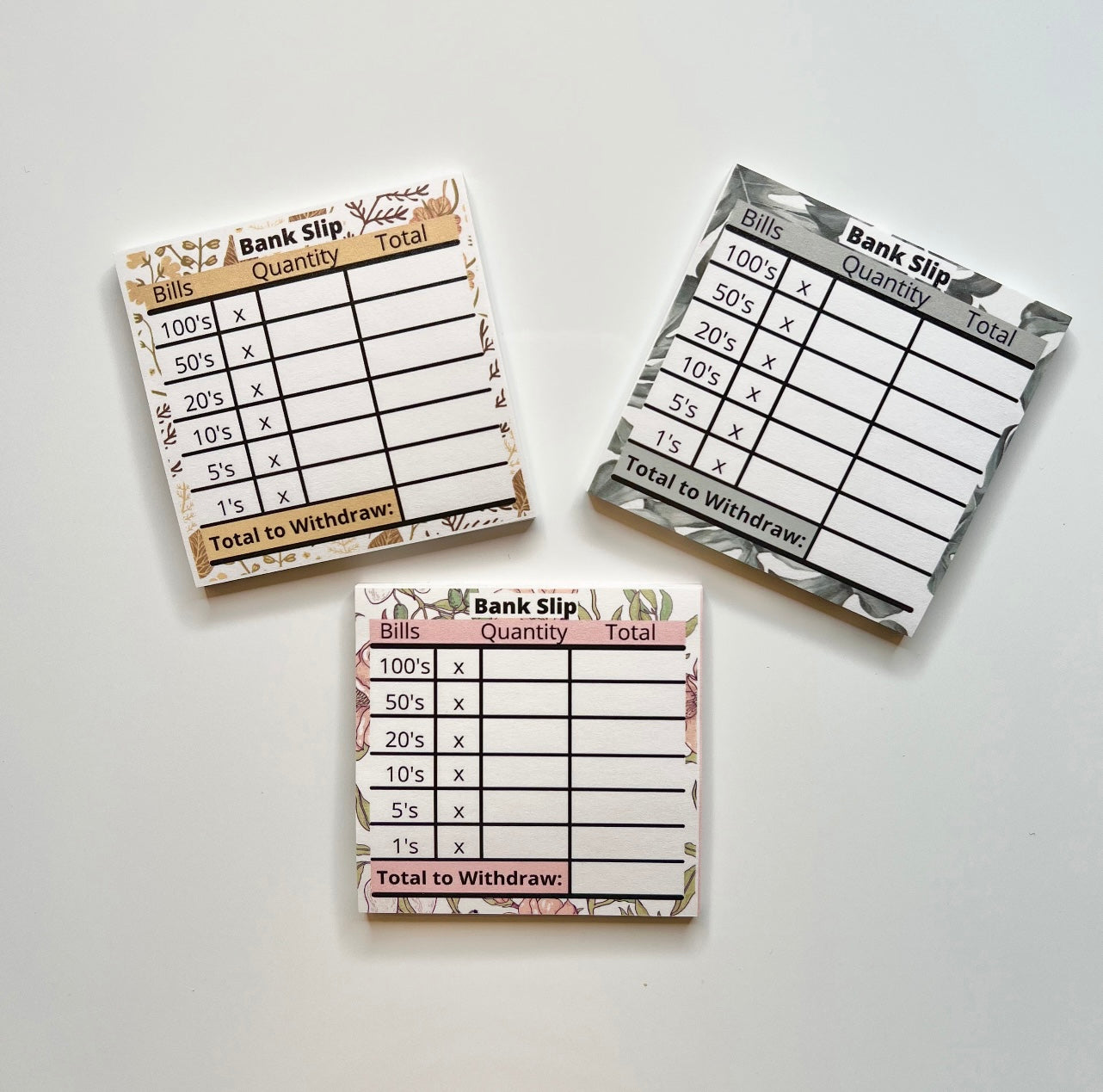 POST-IT Notes Bank Slip | Cash Breakdown Teller | Sticky Notes