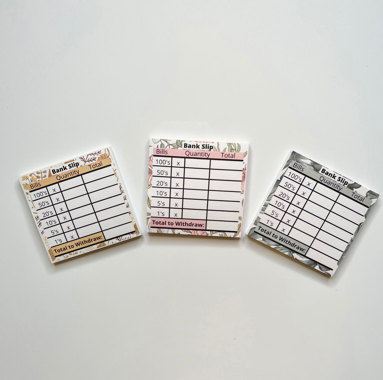 POST-IT Notes Bank Slip | Cash Breakdown Teller | Sticky Notes