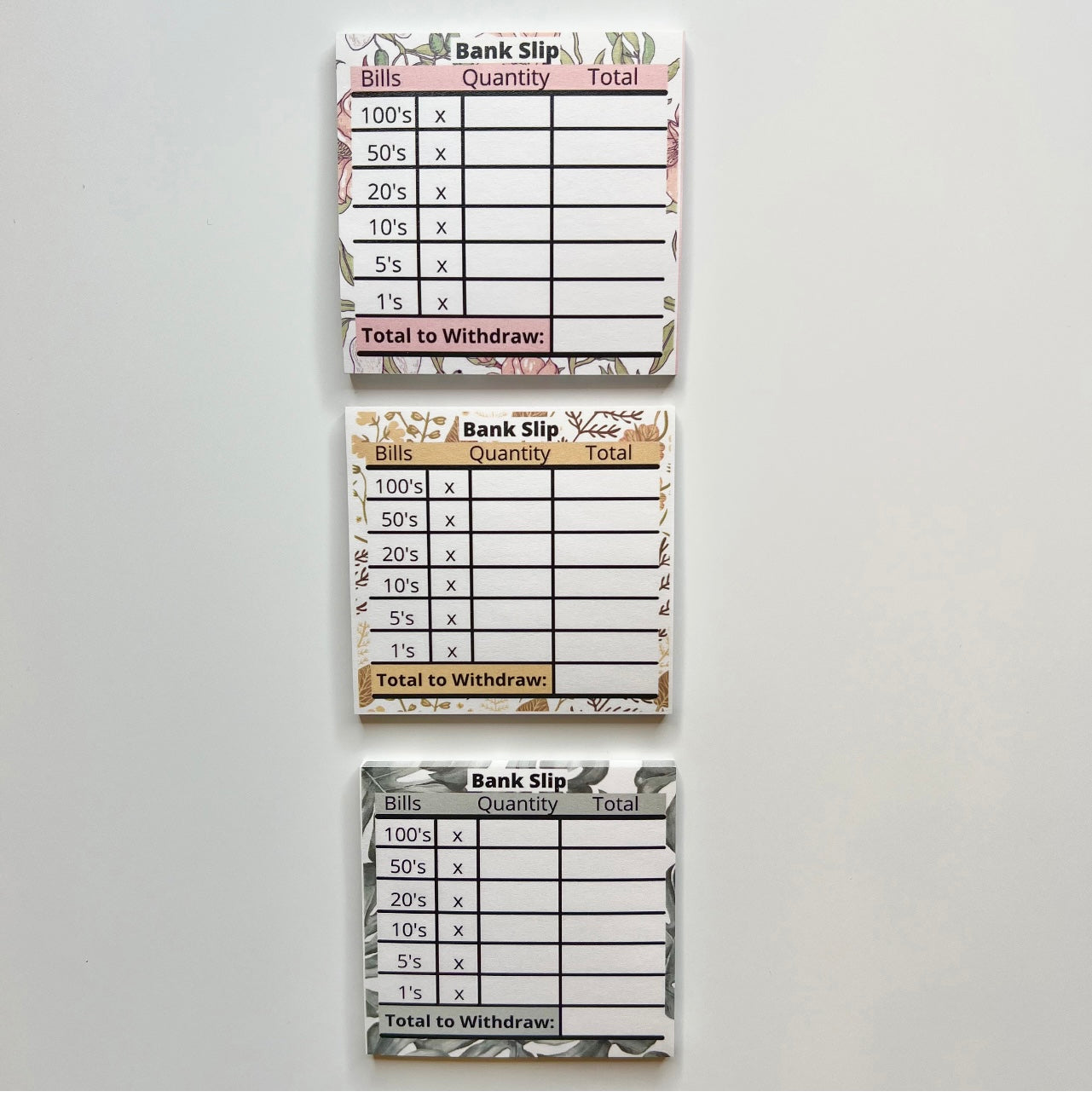 POST-IT Notes Bank Slip | Cash Breakdown Teller | Sticky Notes