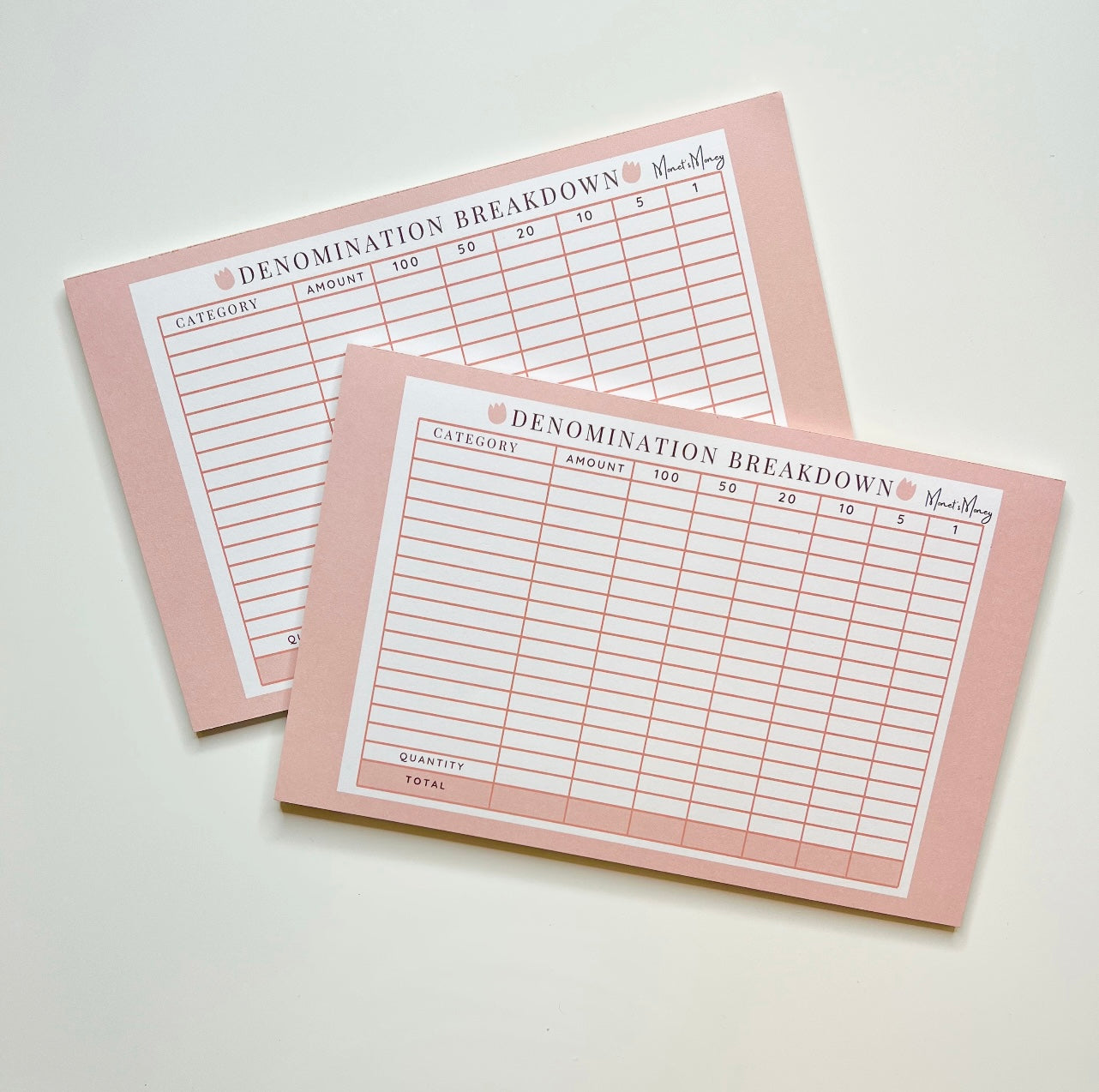 Denomination Breakdown Notepad | Cash Breakdown | Cash Withdraw