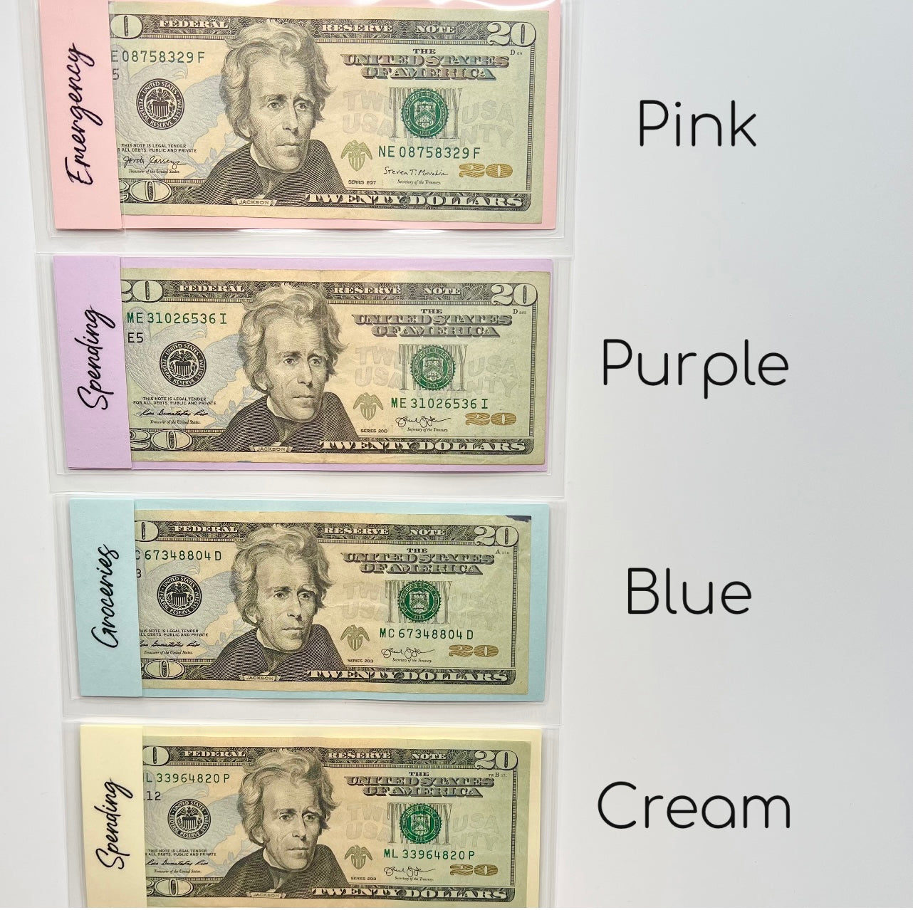 Pastel Laminated Cash Envelopes | Custom Cash Envelopes | A6 Size