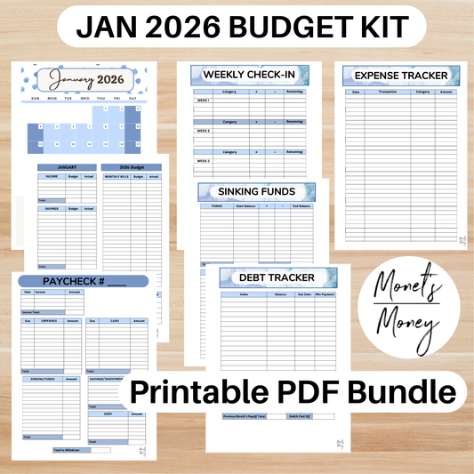 2026 January Budget Planner Kit | Budget Planner Printable