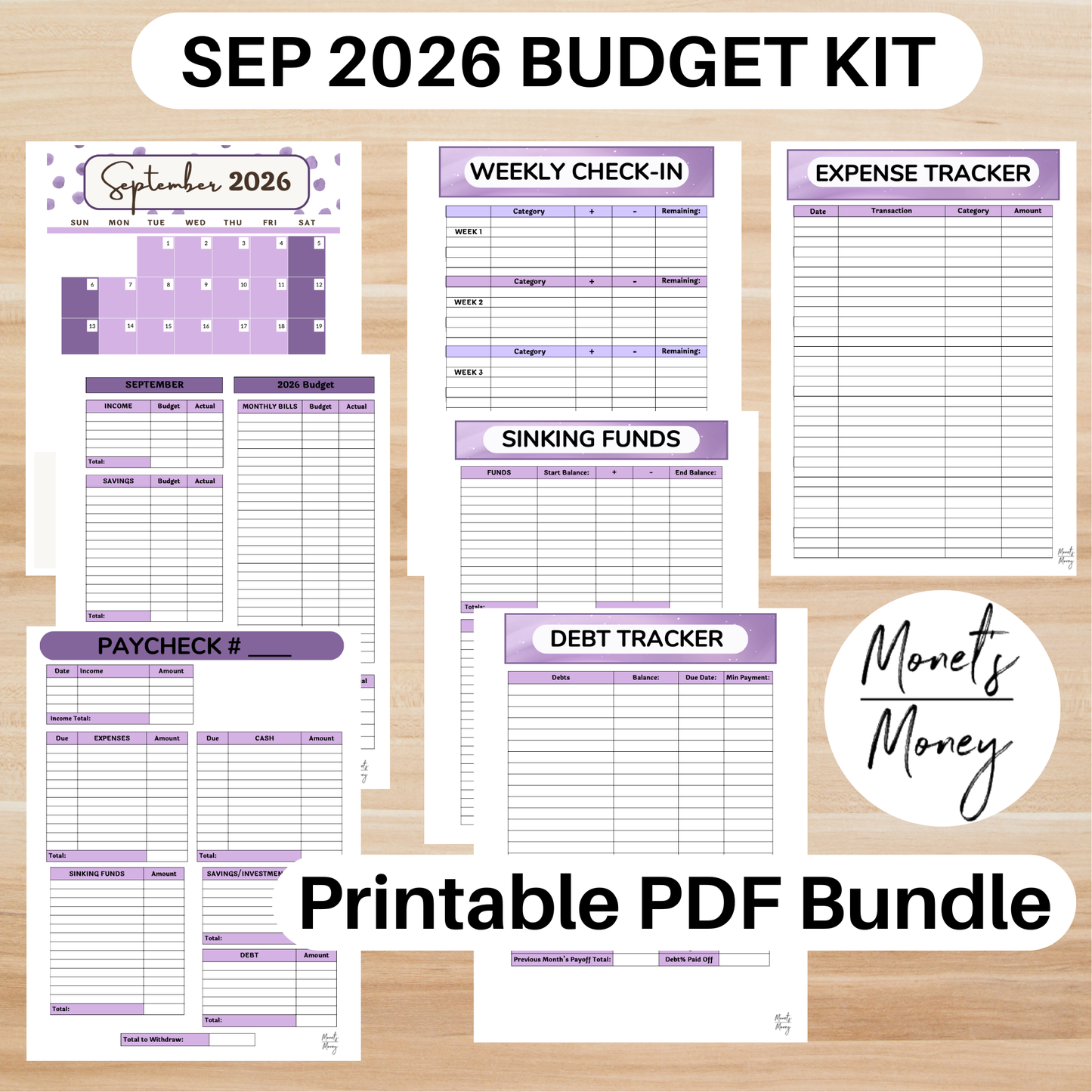 12 Month 2026 January-December Budget Planner Kit | Budget Planner Printable