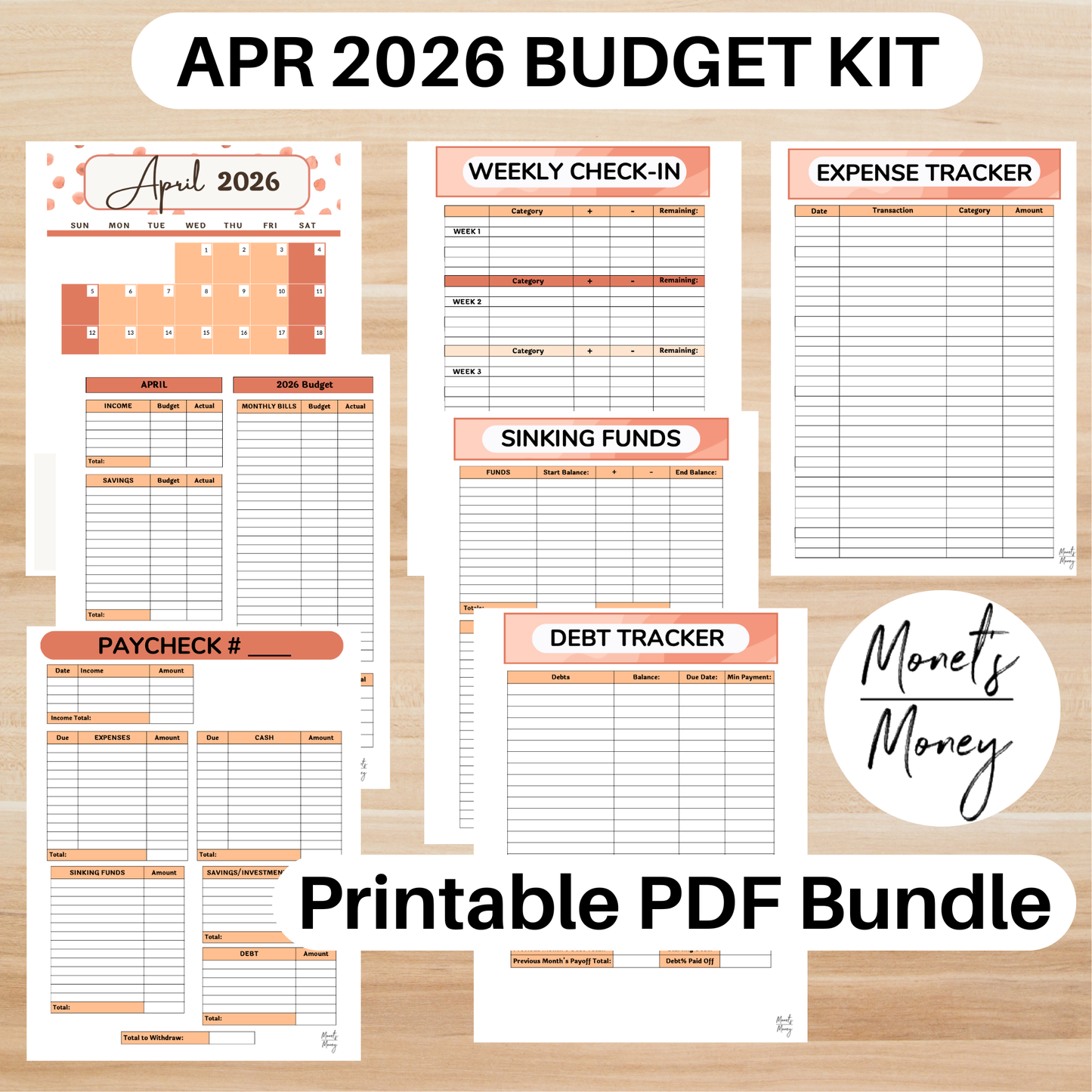2026 April Budget Planner Kit | Budget Planner Printable