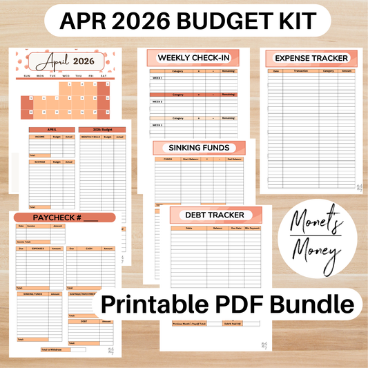 2026 April Budget Planner Kit | Budget Planner Printable