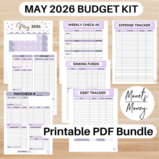 2026 May Budget Planner Kit | Budget Planner Printable