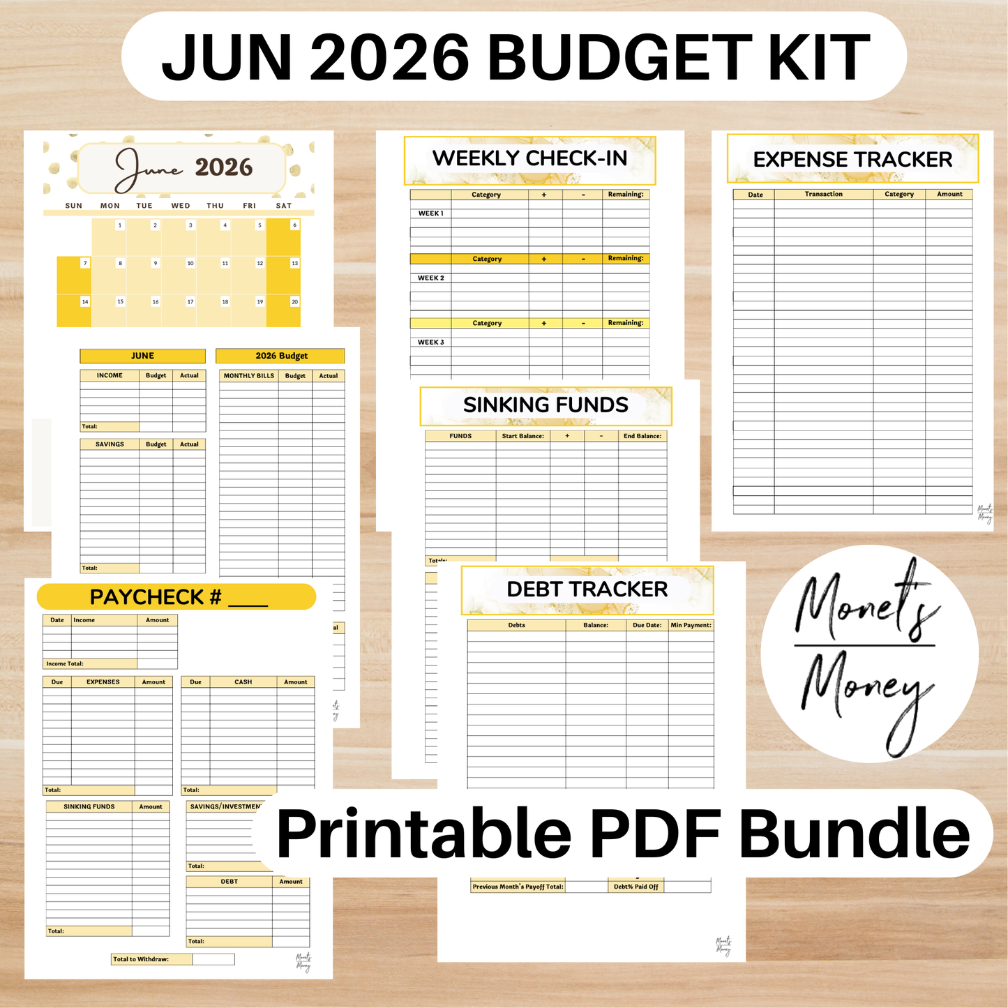 12 Month 2026 January-December Budget Planner Kit | Budget Planner Printable