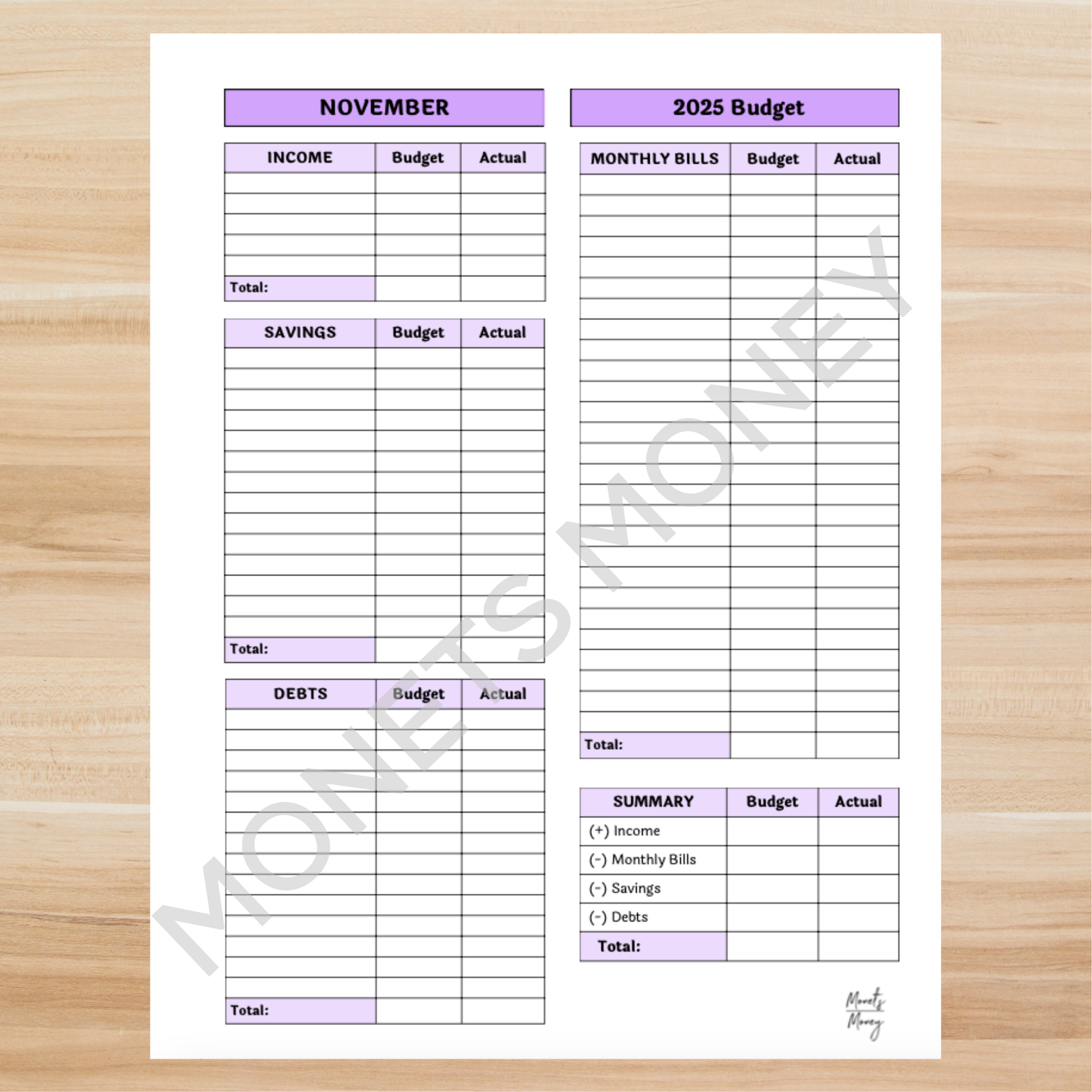 2025 November Budget Planner Kit | Budget Planner Printable