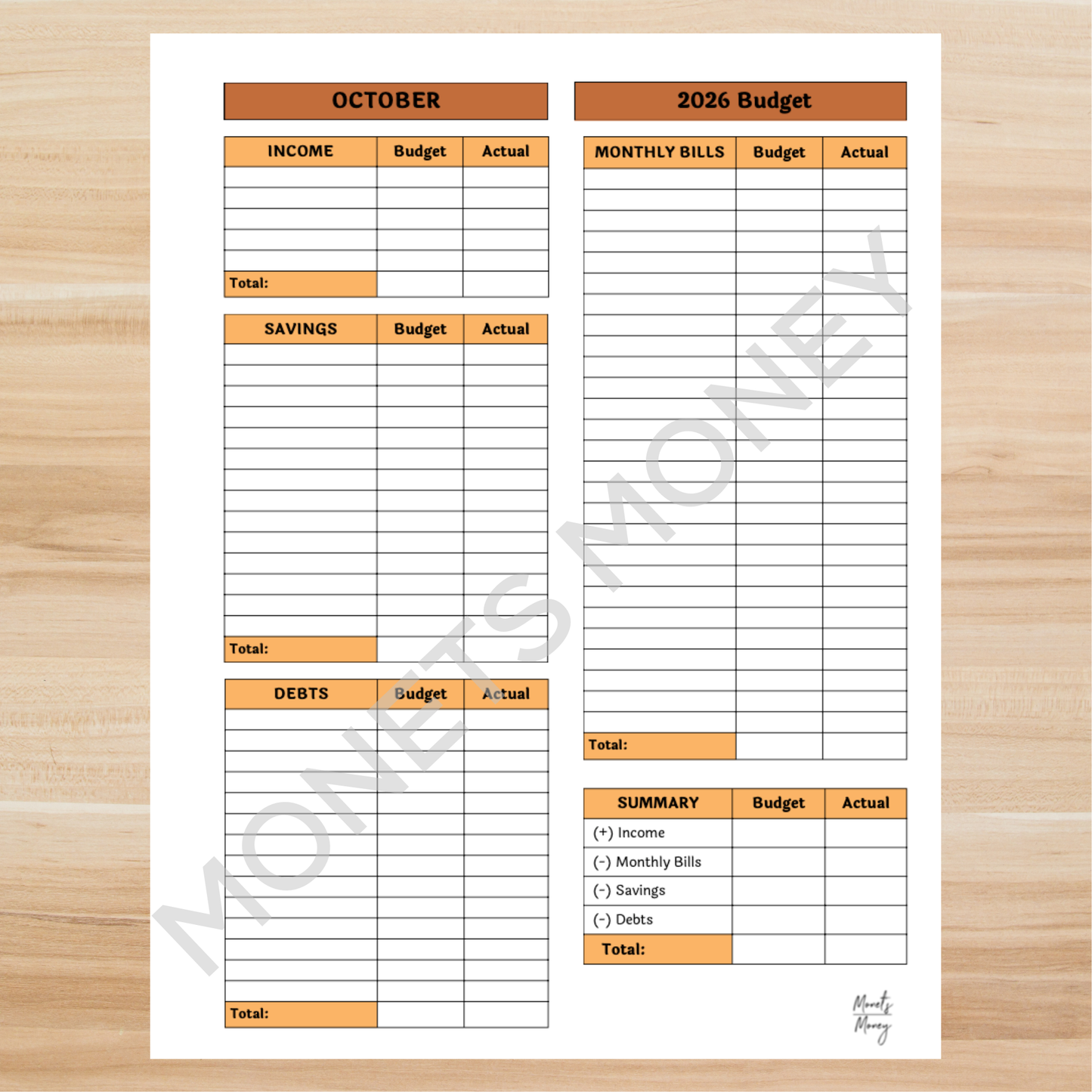 2026 October Budget Planner Kit | Budget Planner Printable