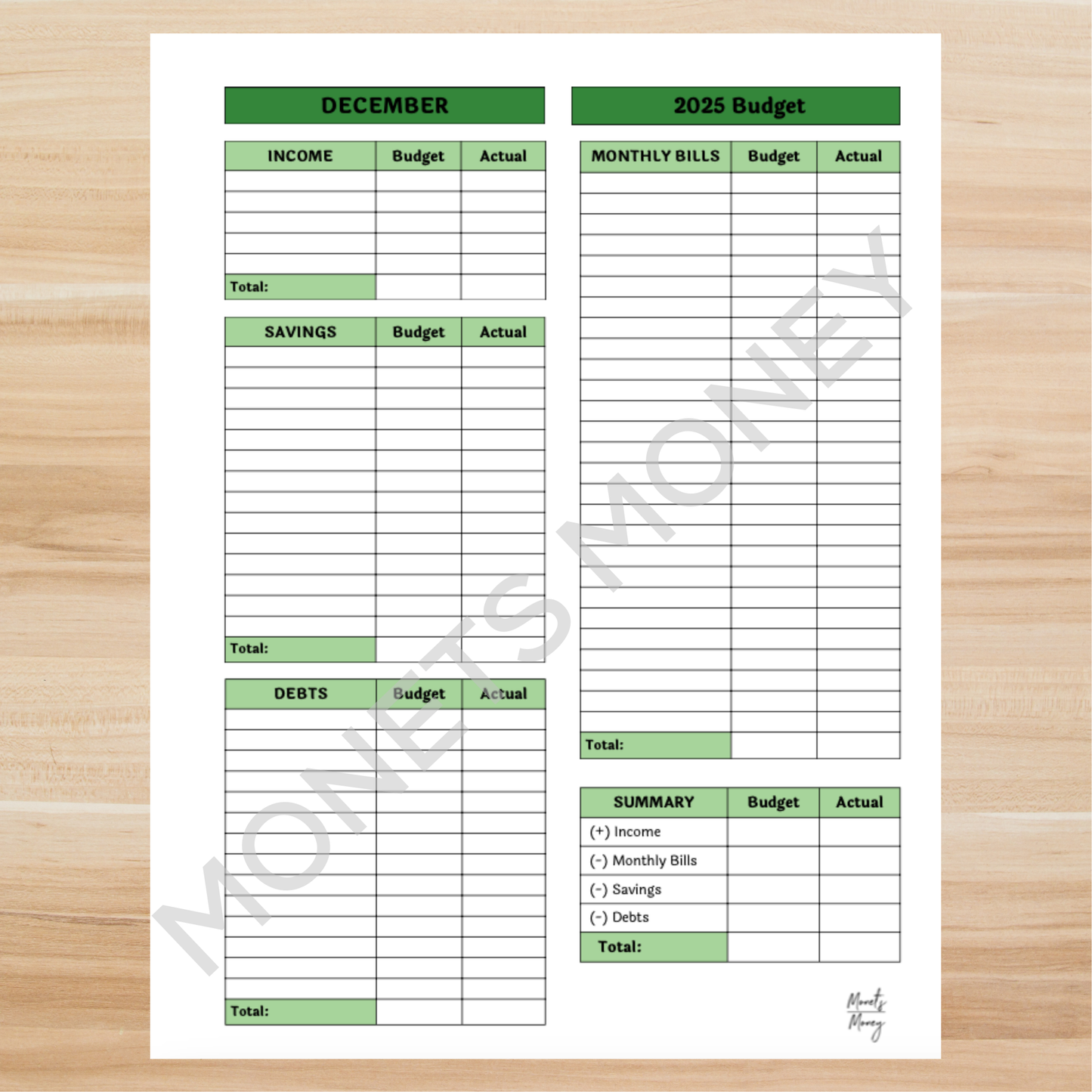 2025 December Budget Planner Kit | Budget Planner Printable