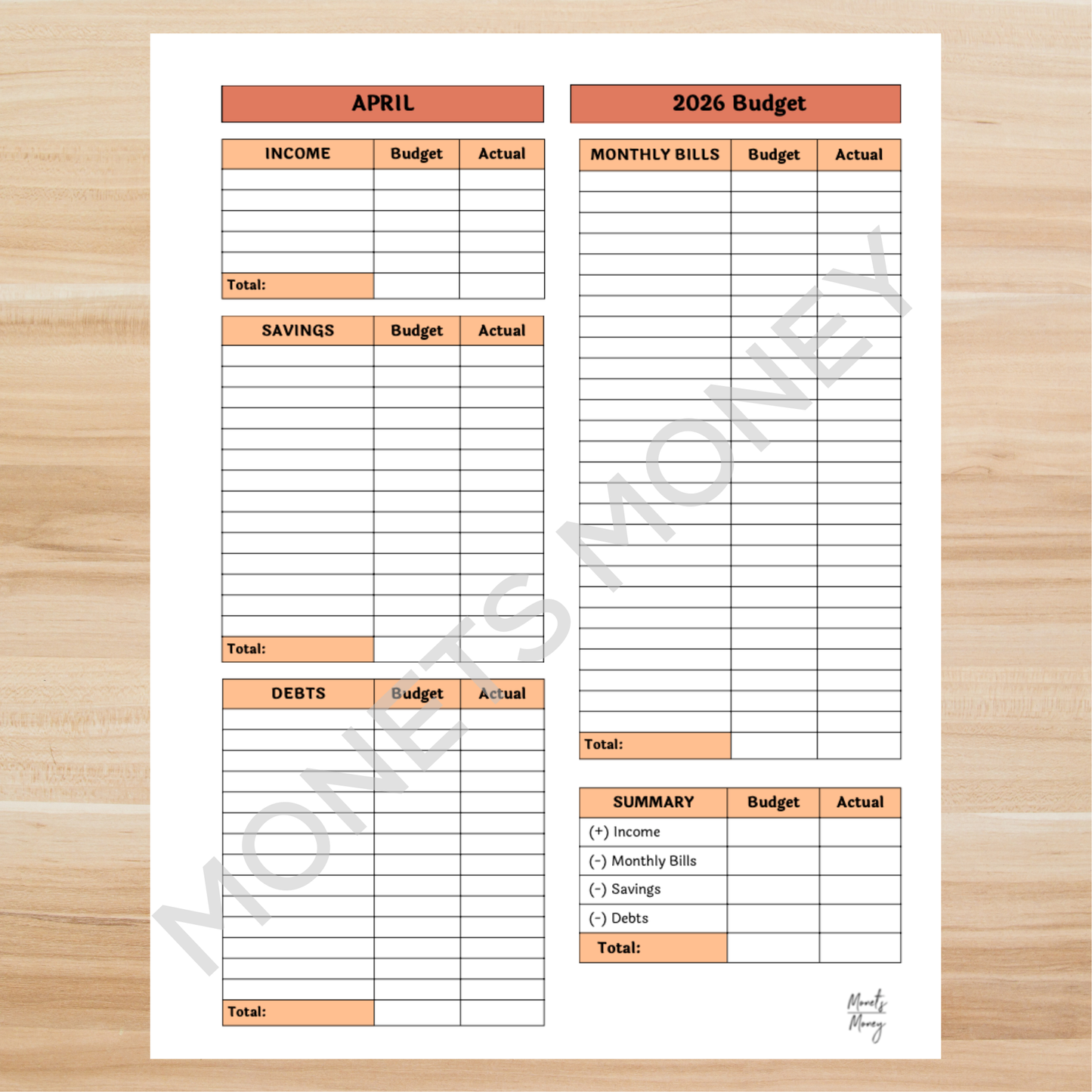 2026 April Budget Planner Kit | Budget Planner Printable