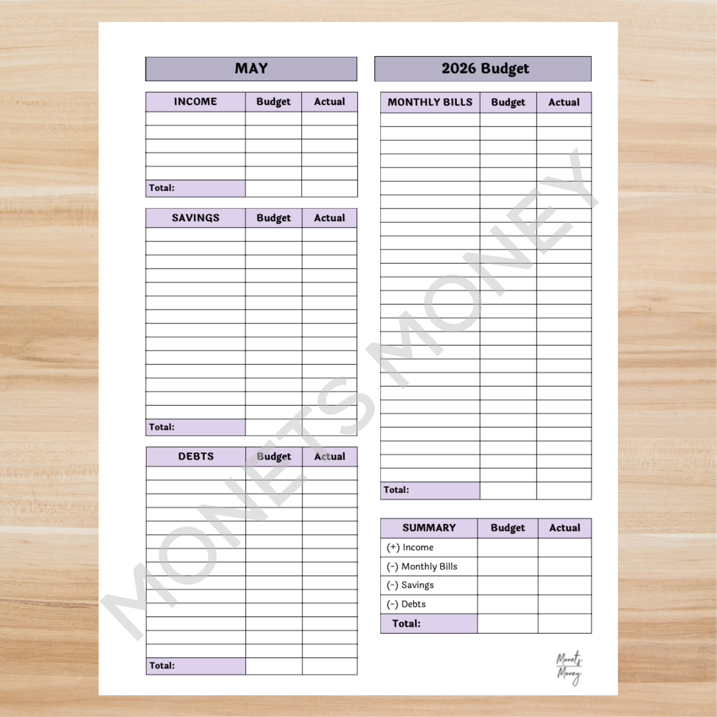 2026 May Budget Planner Kit | Budget Planner Printable