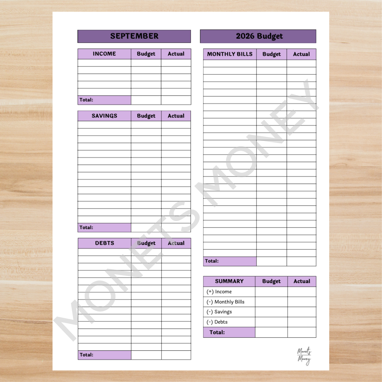 2026 September Budget Planner Kit | Budget Planner Printable
