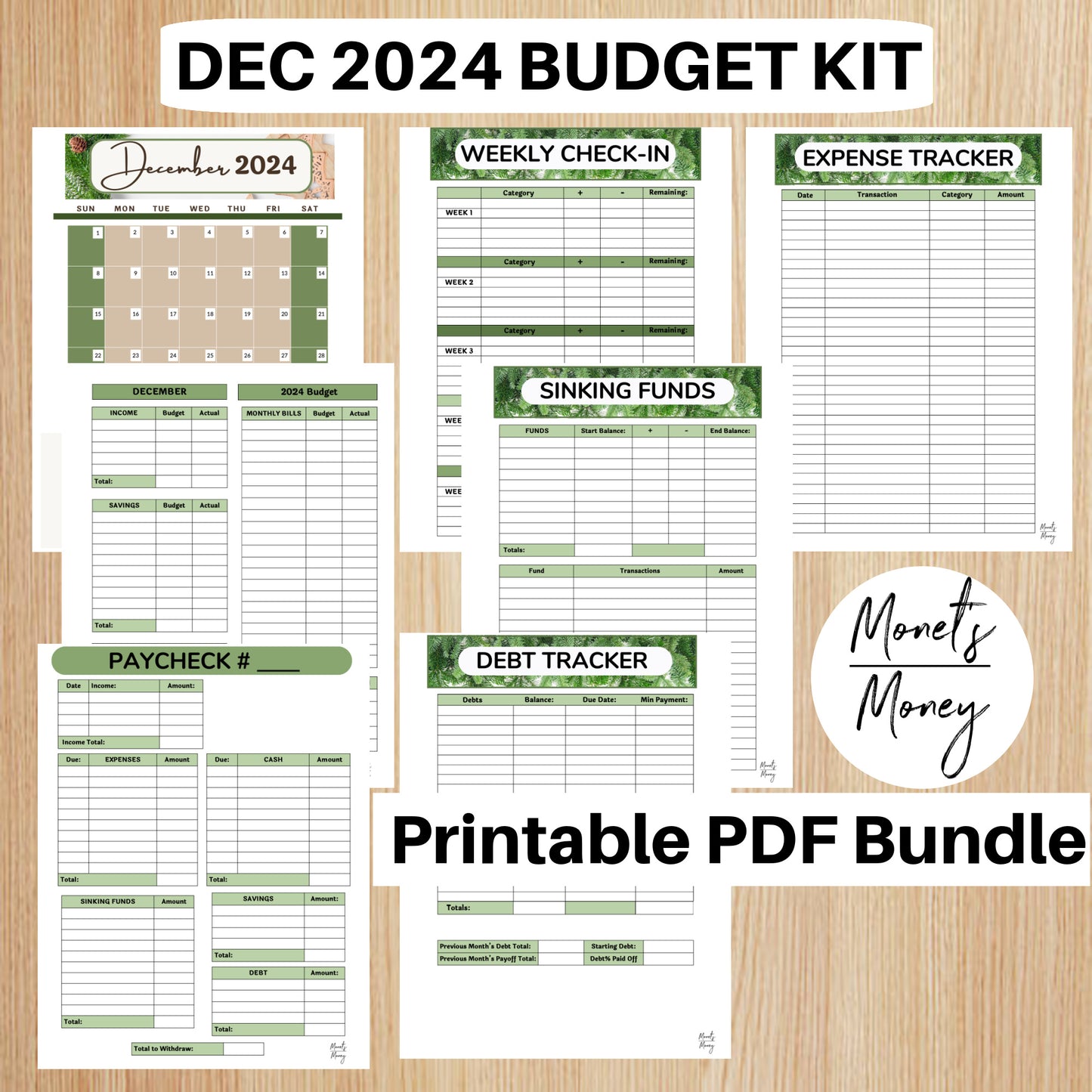 6 Month July-December 2024 Budget Planner Kit | Budget Planner Printable