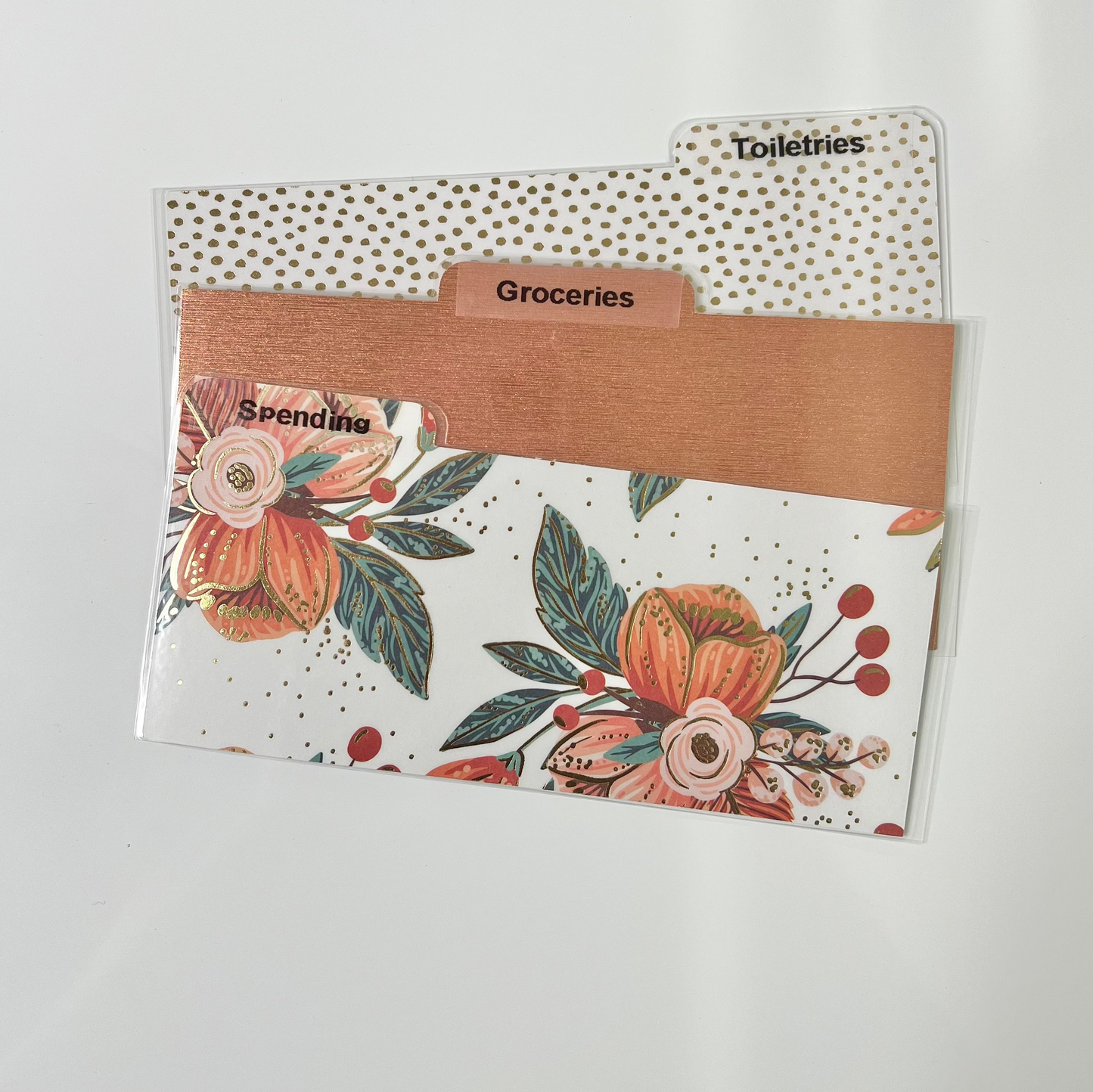 Laminated Cash Divider | Set of 3 | Coral Floral