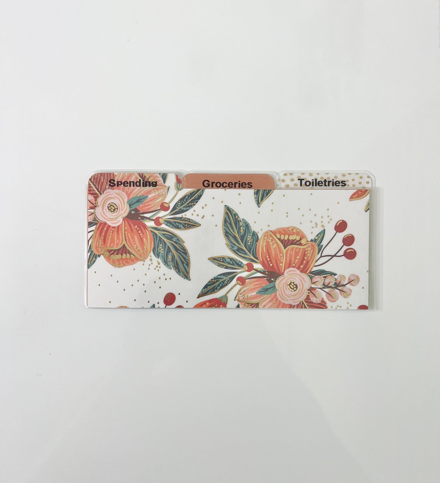 Laminated Cash Divider | Set of 3 | Coral Floral