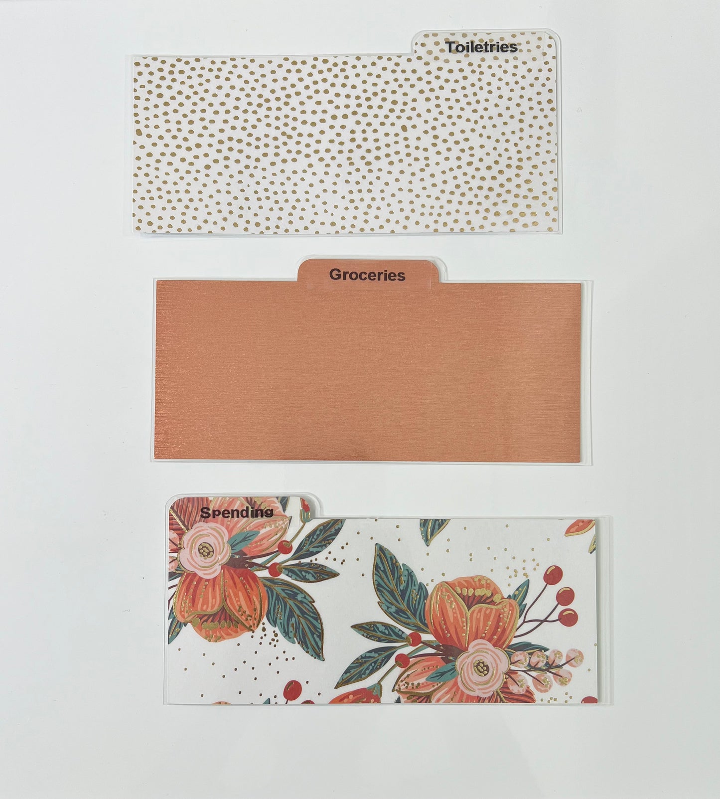 Laminated Cash Divider | Set of 3 | Coral Floral
