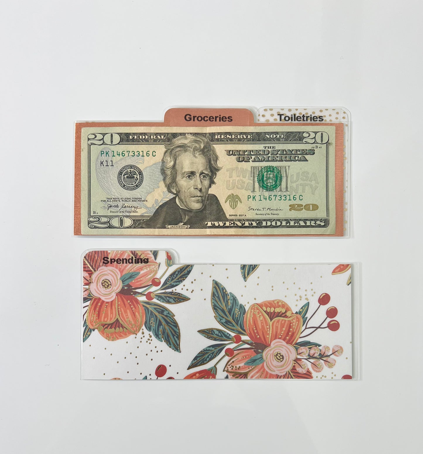 Laminated Cash Divider | Set of 3 | Coral Floral