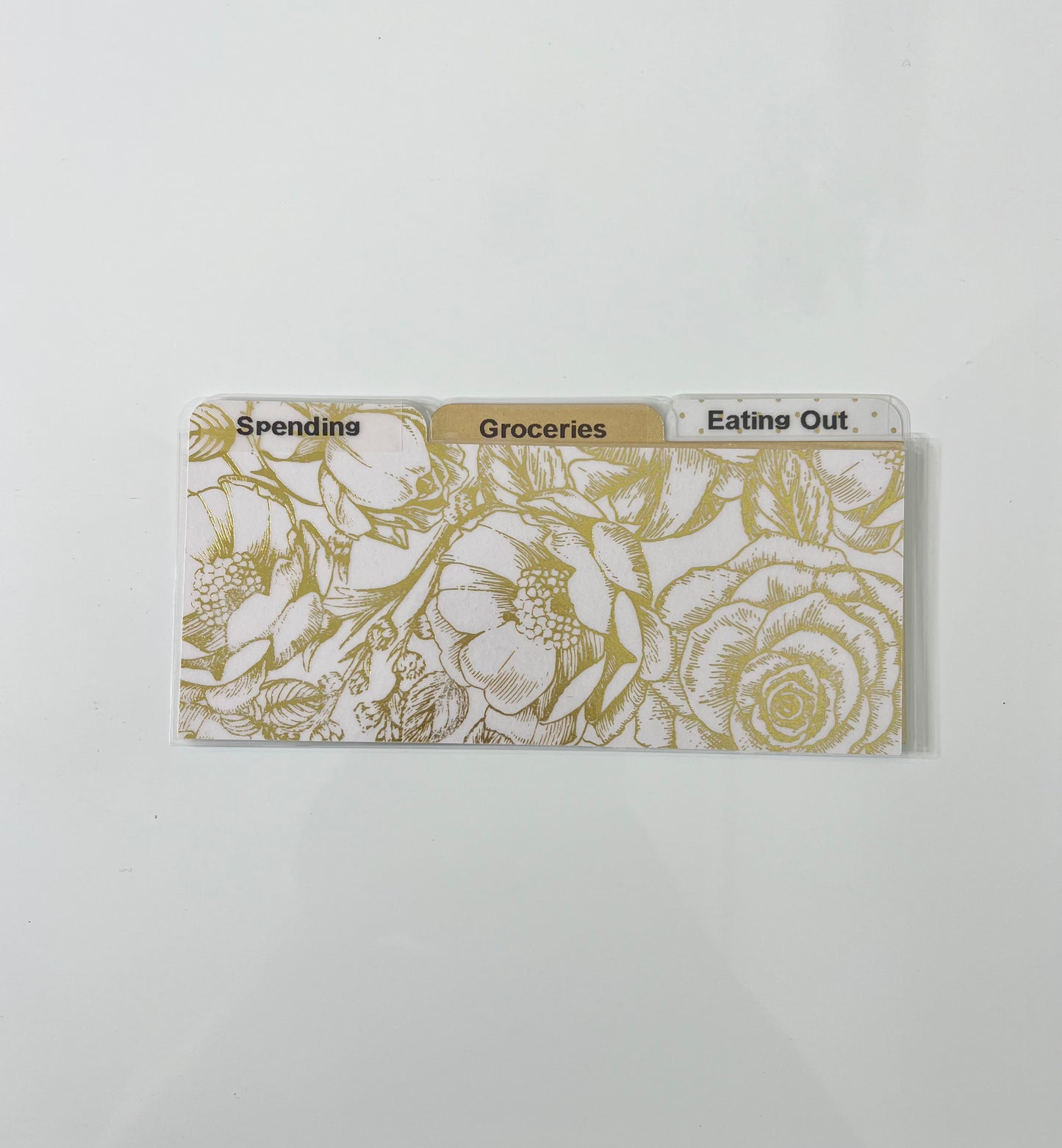 Laminated Cash Divider | Set of 3 | White & Gold