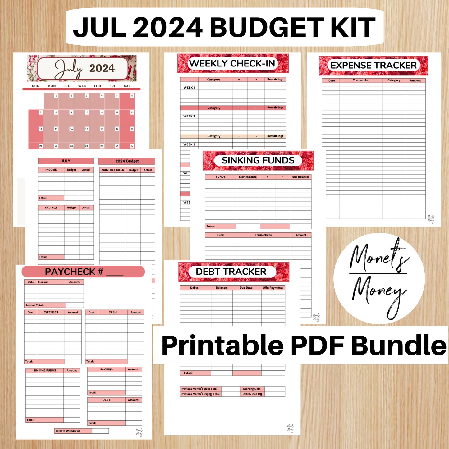 6 Month July-December 2024 Budget Planner Kit | Budget Planner Printable