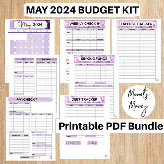 2024 May Budget Planner Kit | Budget Planner Printable