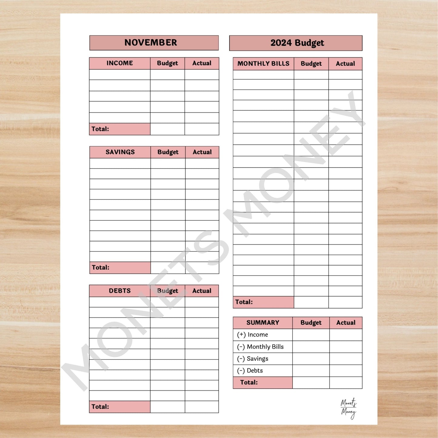 2024 November Budget Planner Kit | Budget Planner Printable