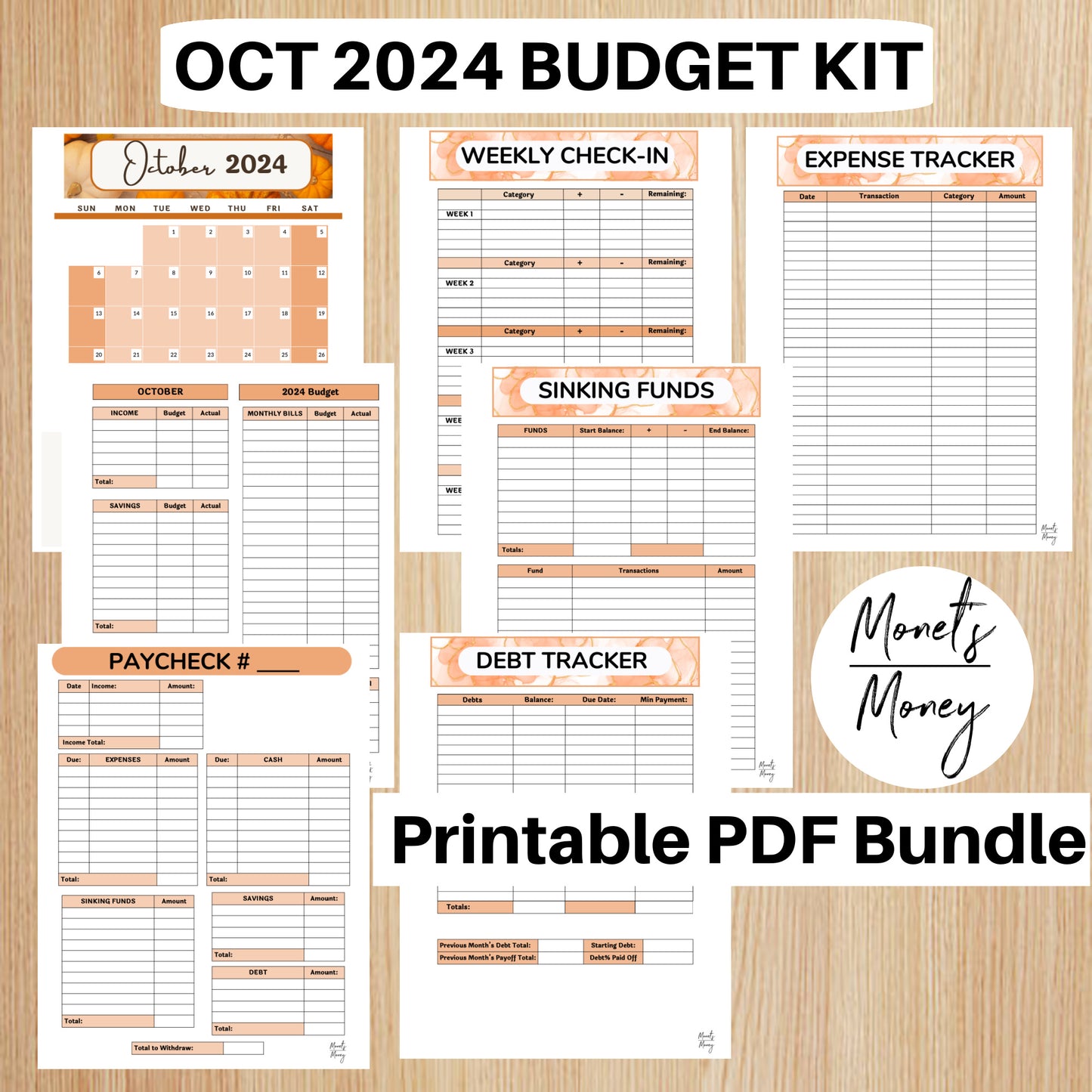 6 Month July-December 2024 Budget Planner Kit | Budget Planner Printable