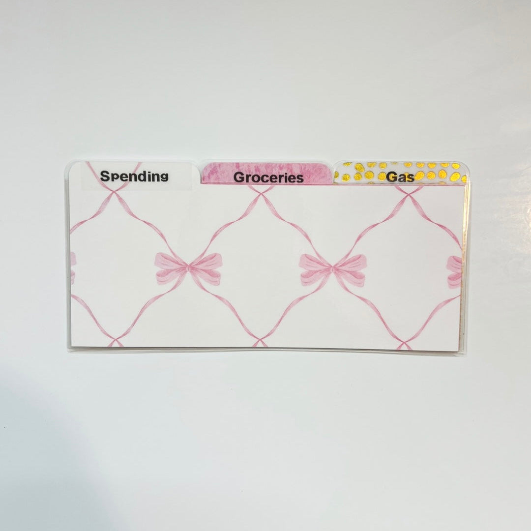 Laminated Cash Divider | Set of 3 | Pink Ribbon