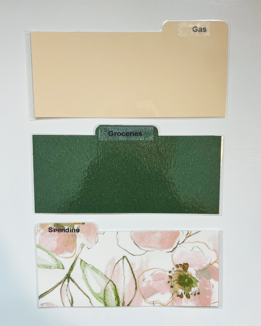 Laminated Cash Divider | Set of 3 | Pink Floral