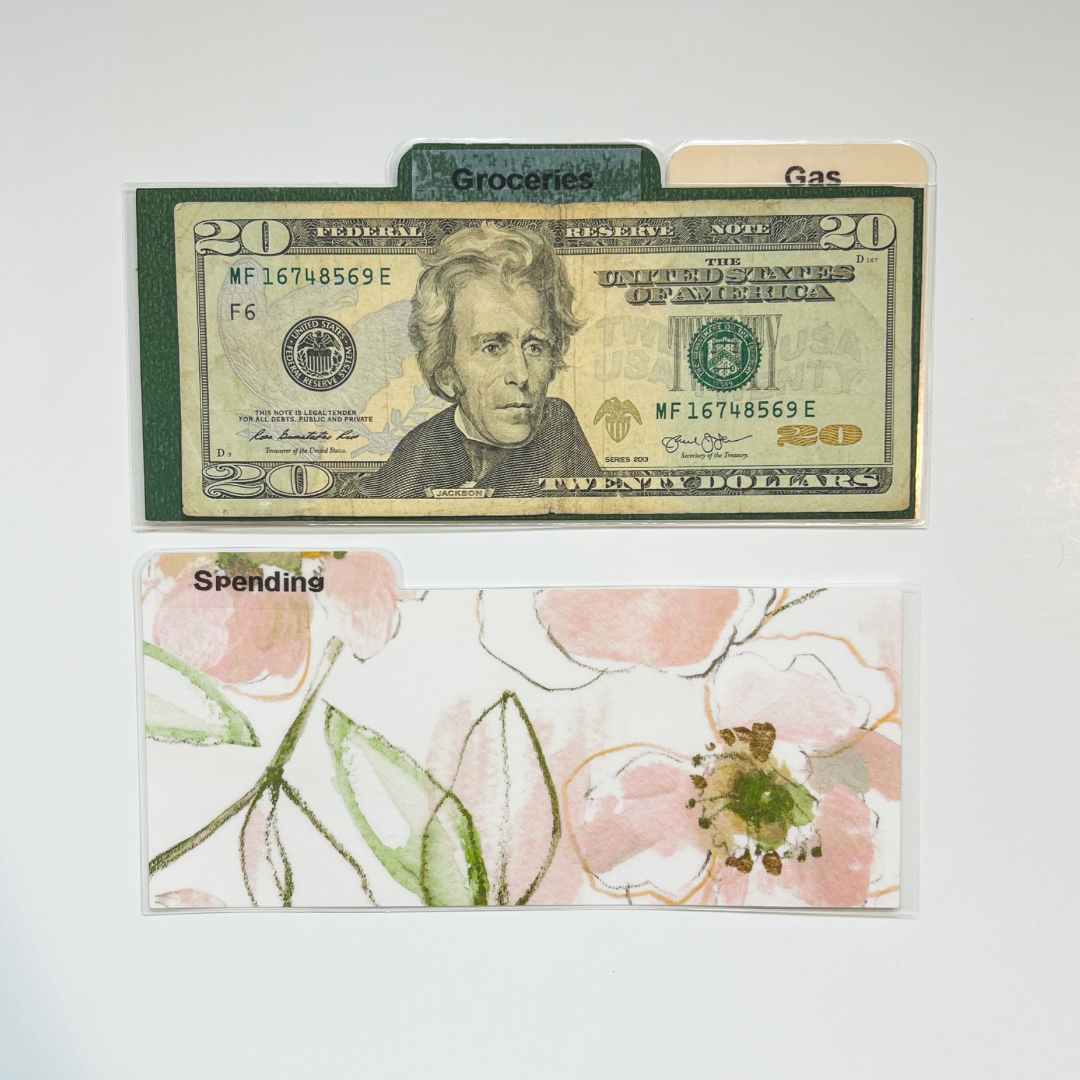Laminated Cash Divider | Set of 3 | Pink Floral