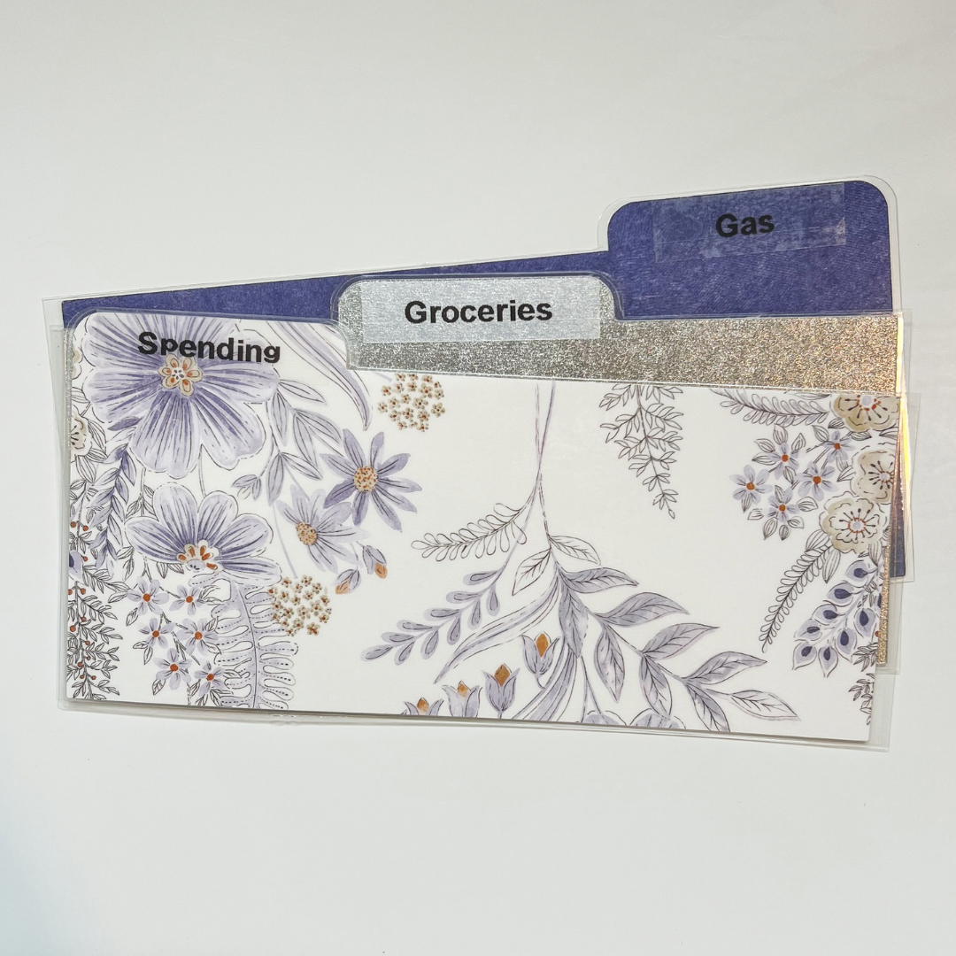 Laminated Cash Divider | Set of 3 | Purple & Silver
