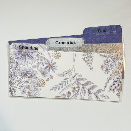 Laminated Cash Divider | Set of 3 | Purple & Silver