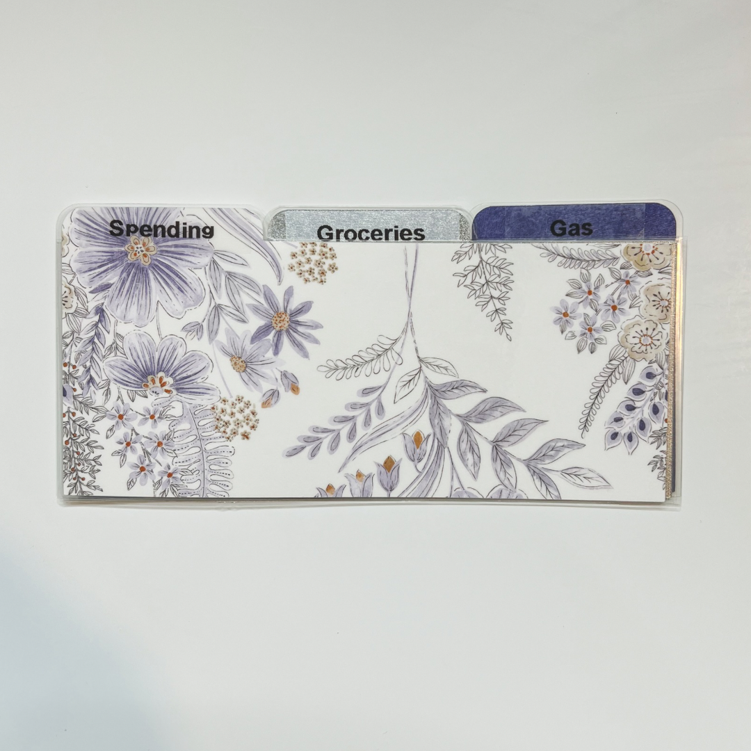 Laminated Cash Divider | Set of 3 | Purple & Silver