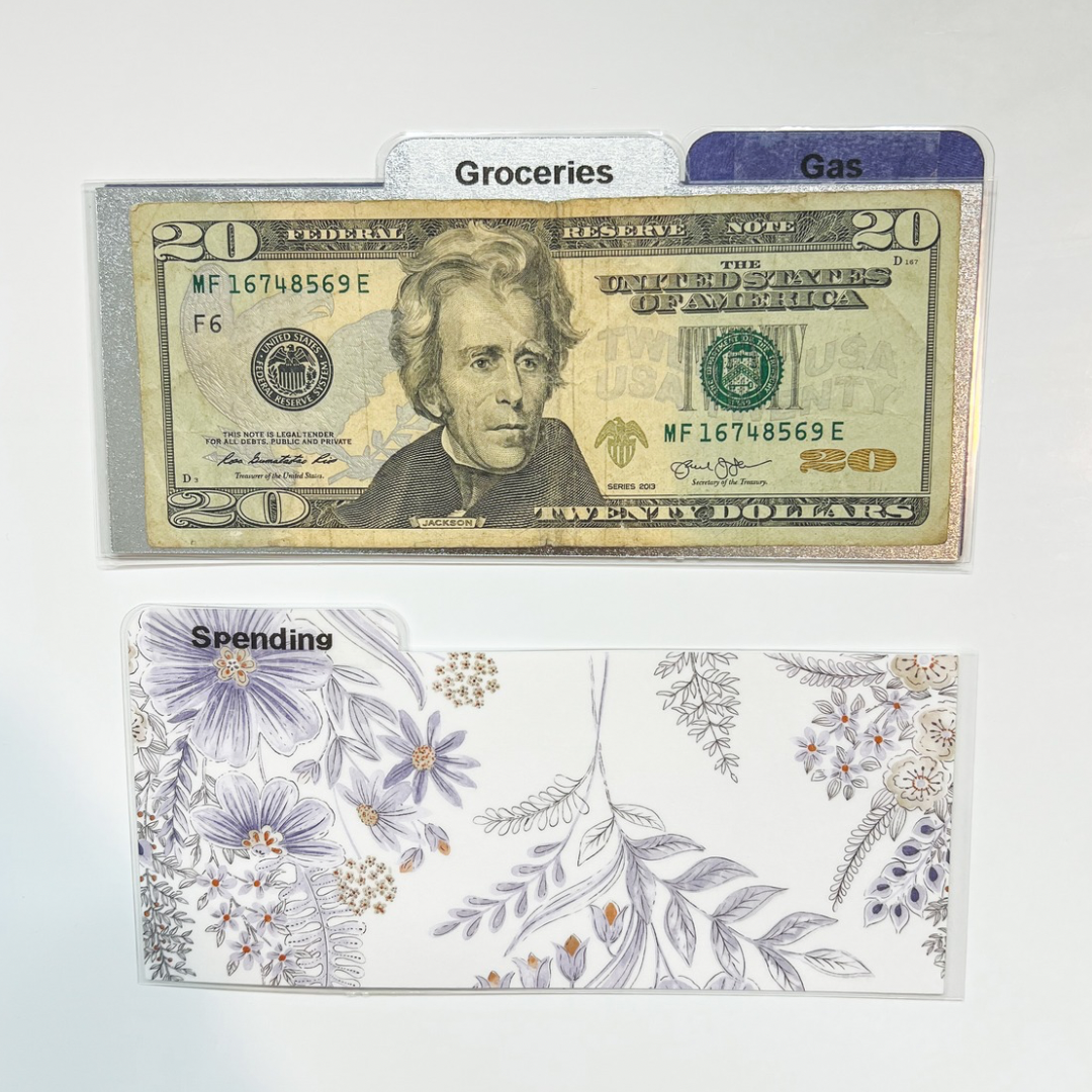 Laminated Cash Divider | Set of 3 | Purple & Silver