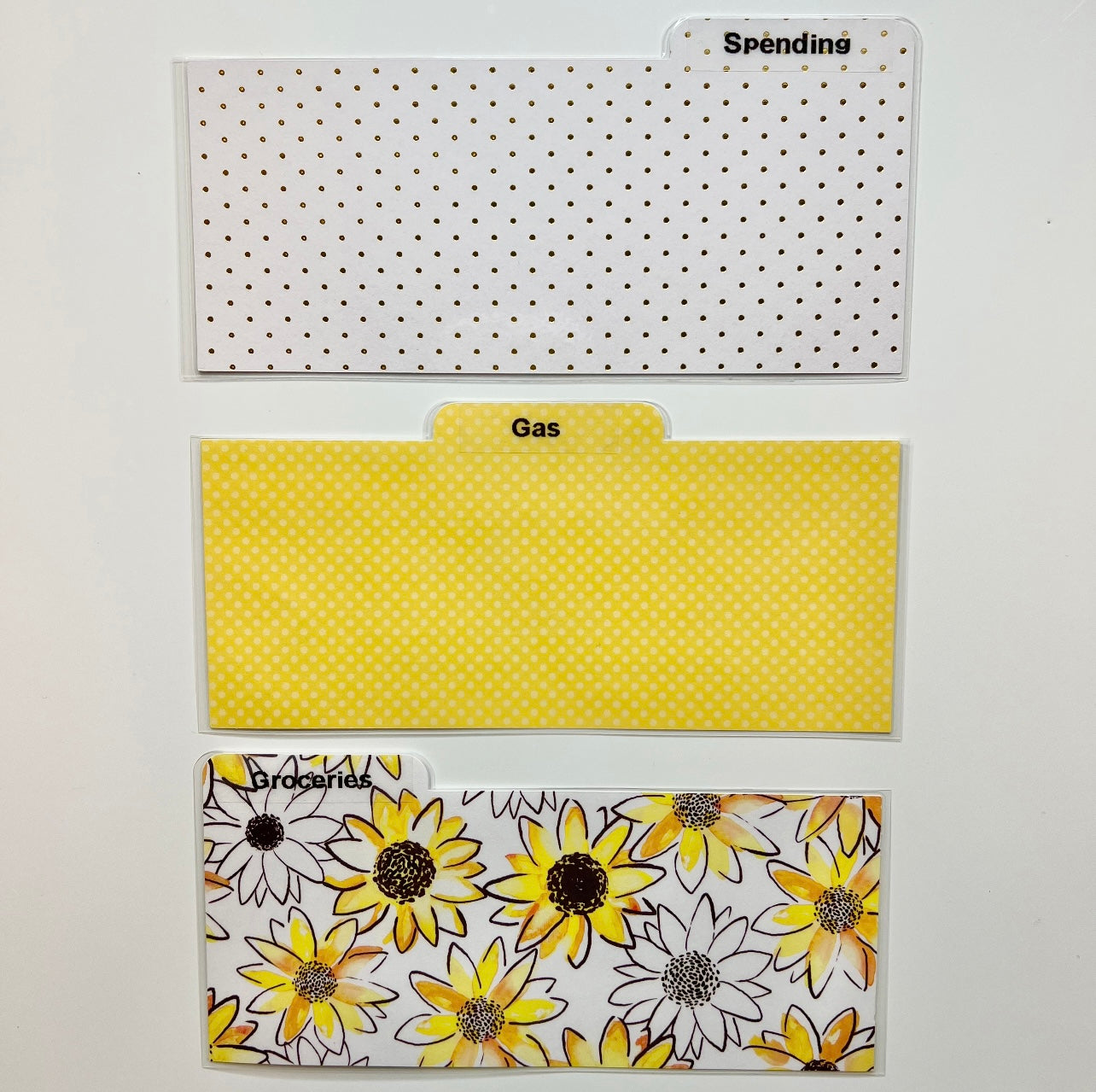 Laminated Cash Divider | Set of 3 | Sunflower