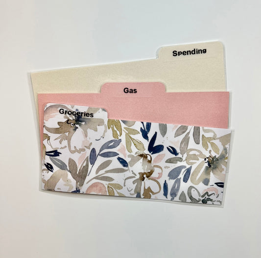Laminated Cash Divider | Set of 3 | Pink & Tan