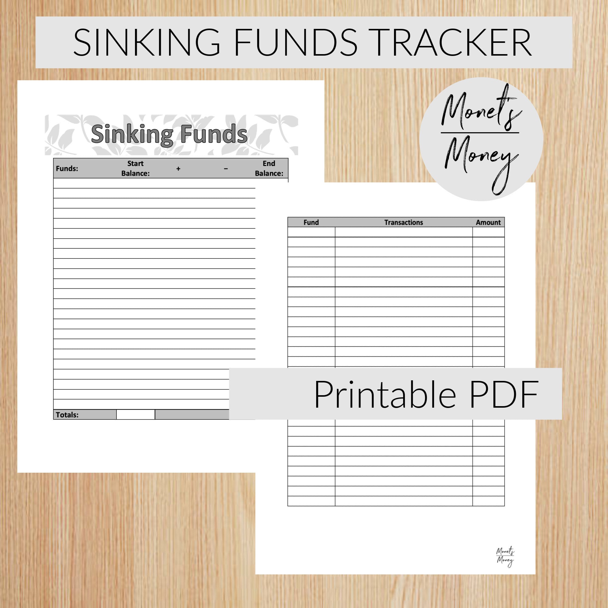 Sinking Funds Tracker | Savings Tracker – Monets Money