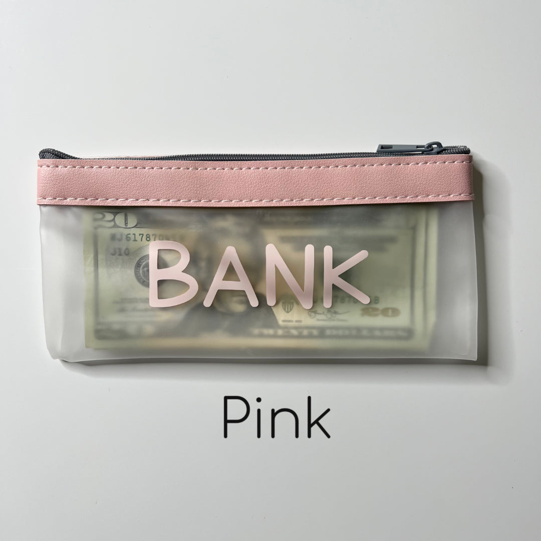 Bank Bag, Zipper Money Pouch